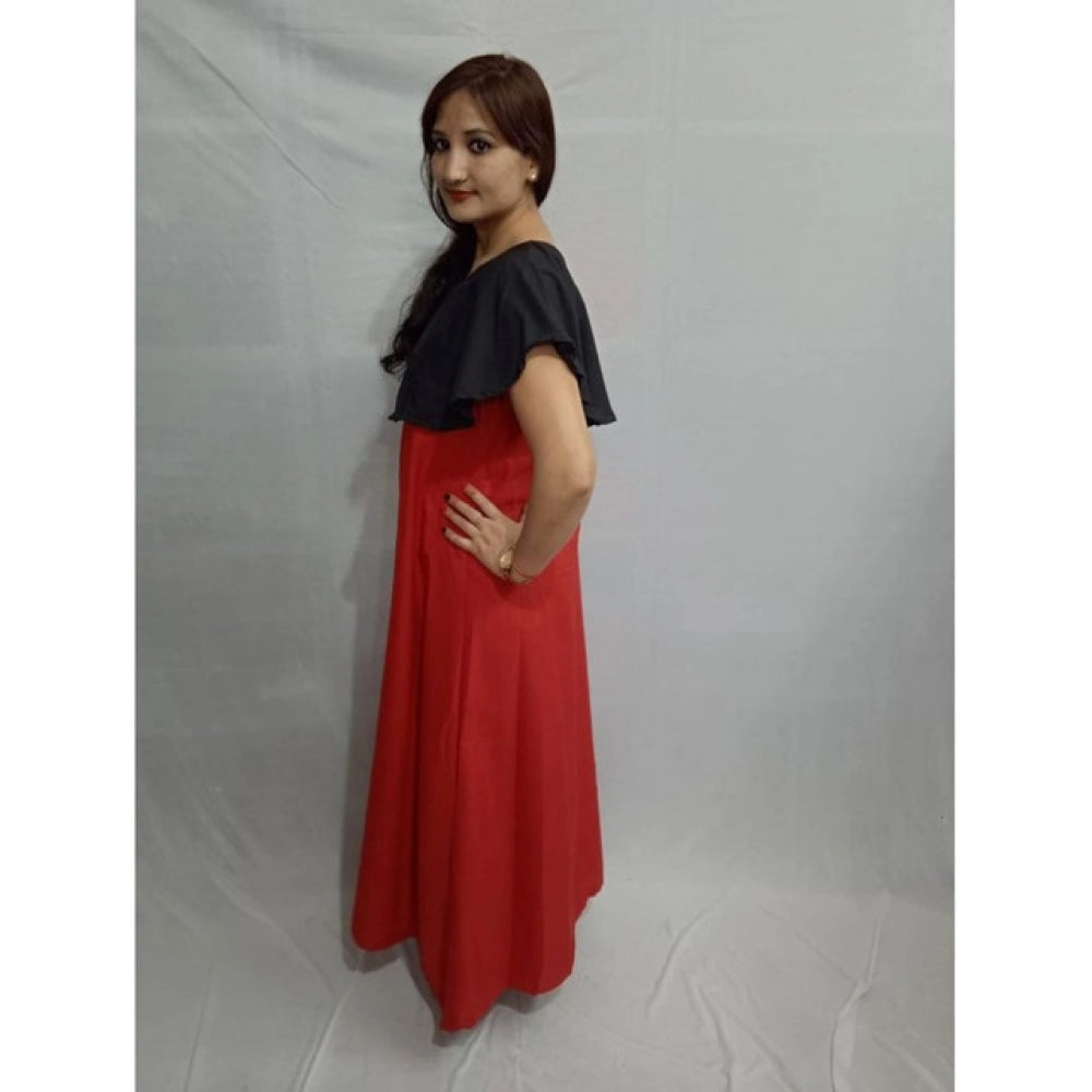 Women's Casual Crepe Cape Sleeve Dress (Black) - VANSHELLE