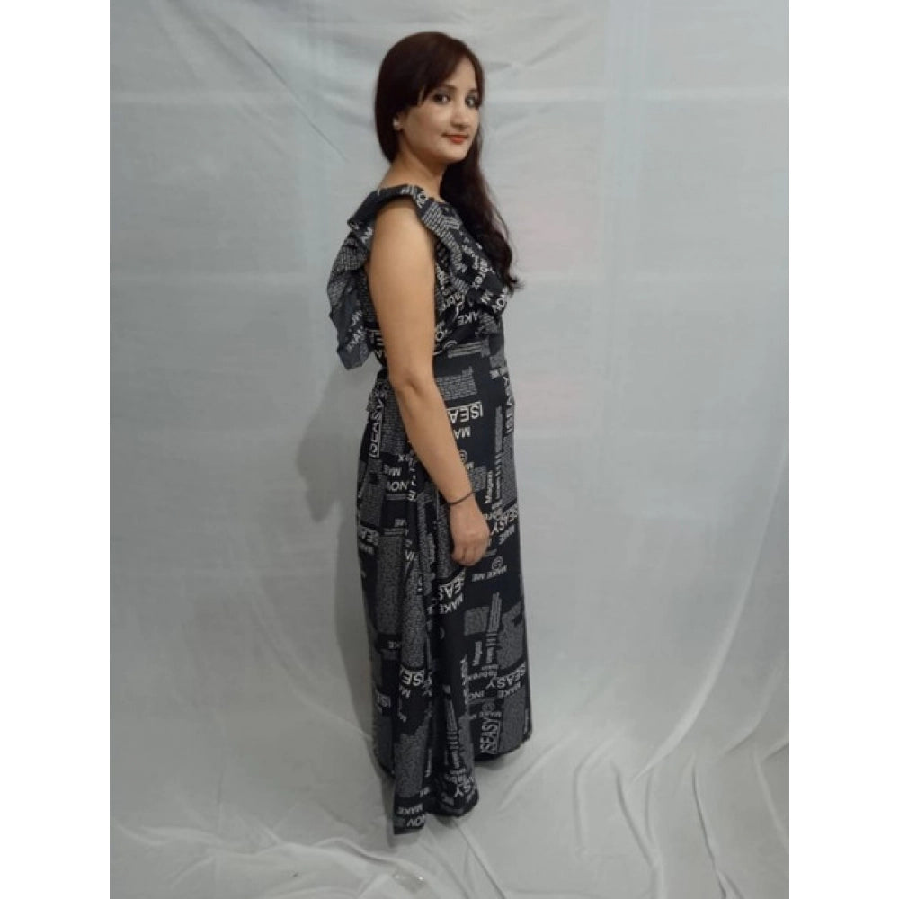 Women's Casual Crepe Sleeveless Dress (Black) - VANSHELLE