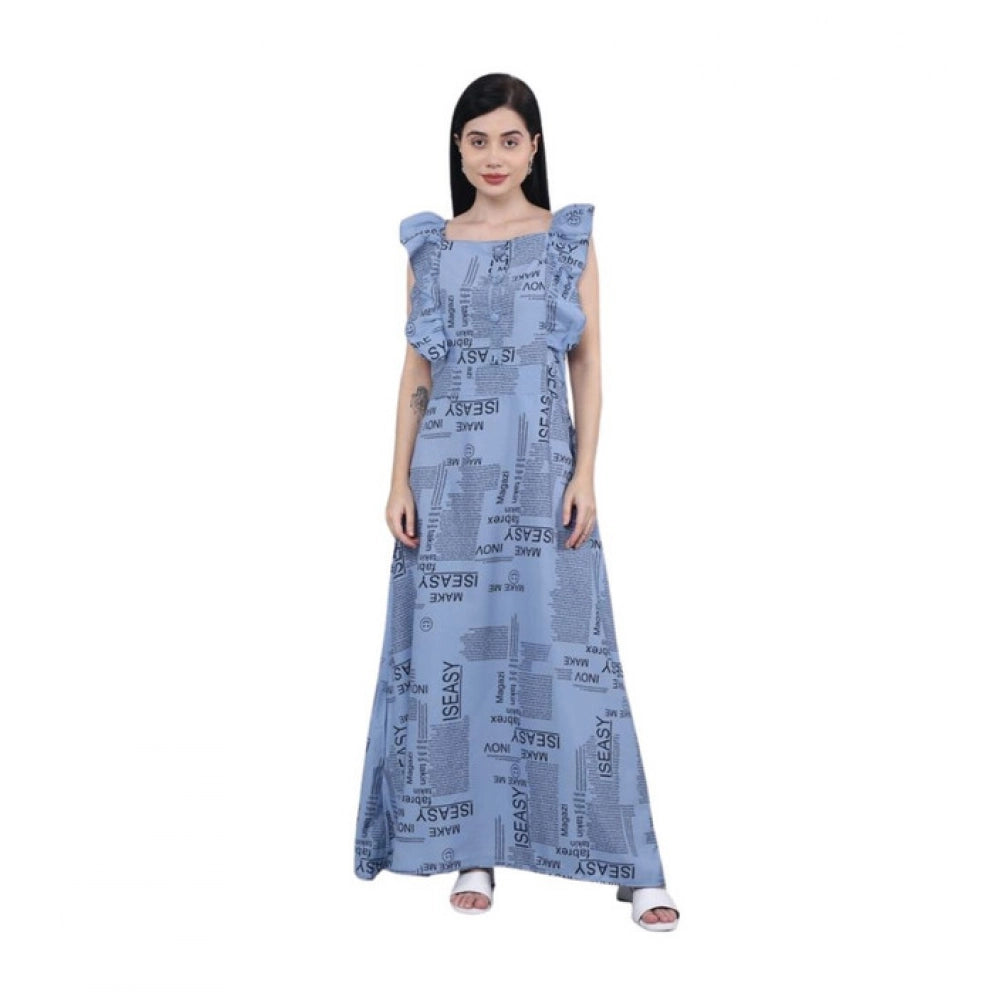 Women's Casual Crepe Sleeveless Dress (Grey) - VANSHELLE