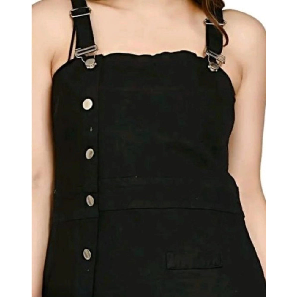 Women's Casual Denim Sleeveless Dress (Black) - VANSHELLE