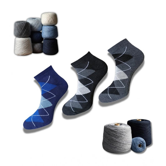 3_Pair Set Unisex Casual Cotton Printed Low Cut Socks (Multico
