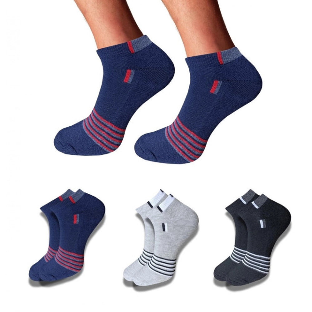 3_Pair Set Unisex Casual Cotton Printed Low Cut Socks (Multico
