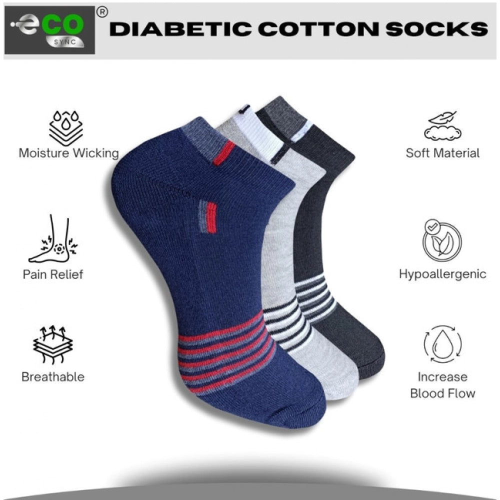 3_Pair Set Unisex Casual Cotton Printed Low Cut Socks (Multico