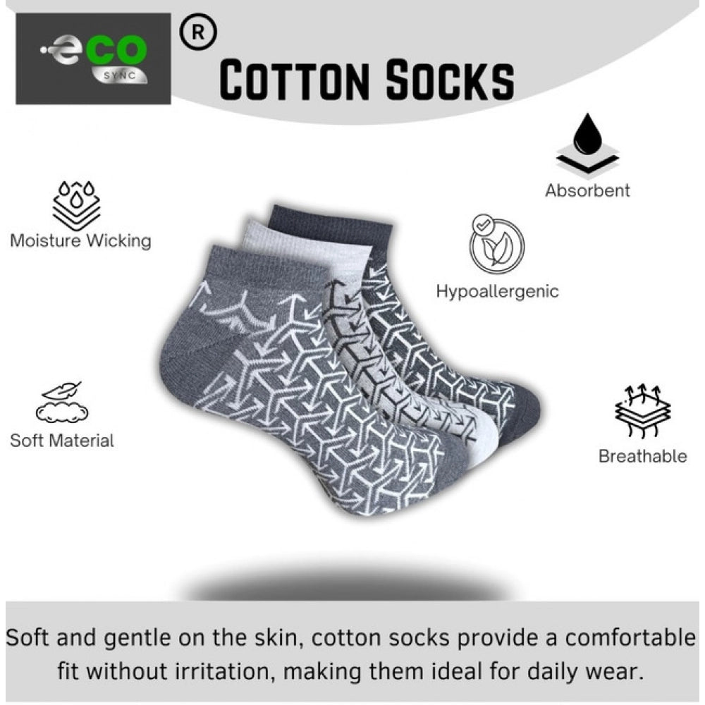 3_Pair Set Unisex Casual Cotton Printed Low Cut Socks (Multico