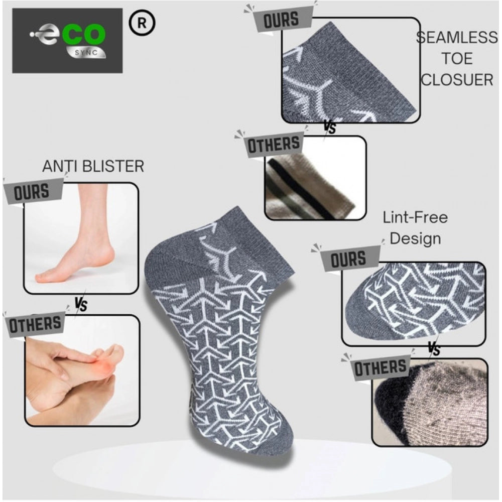 3_Pair Set Unisex Casual Cotton Printed Low Cut Socks (Multico