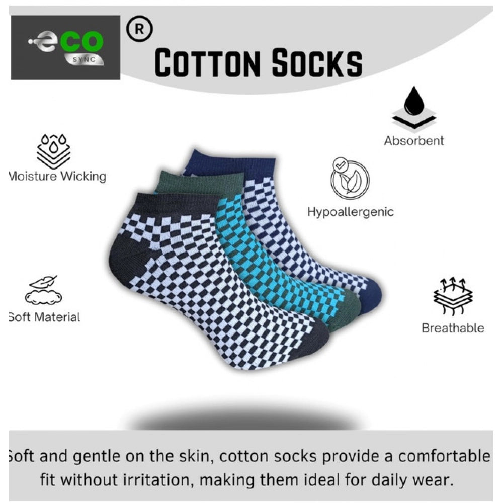 3_Pair Set Unisex Casual Cotton Printed Low Cut Socks (Multico