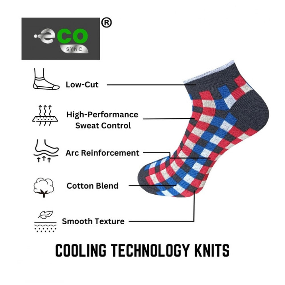 3_Pair Set Unisex Casual Cotton Printed Low Cut Socks (Multico