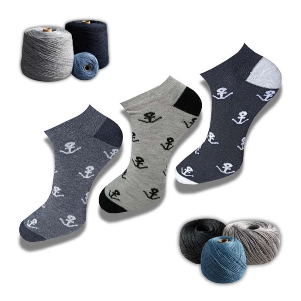3_Pair Set Unisex Casual Cotton Printed Low Cut Socks (Multico