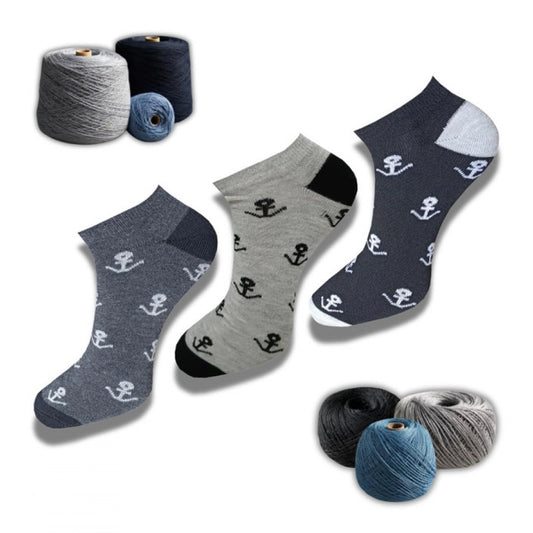 3_Pair Set Unisex Casual Cotton Printed Low Cut Socks (Multico