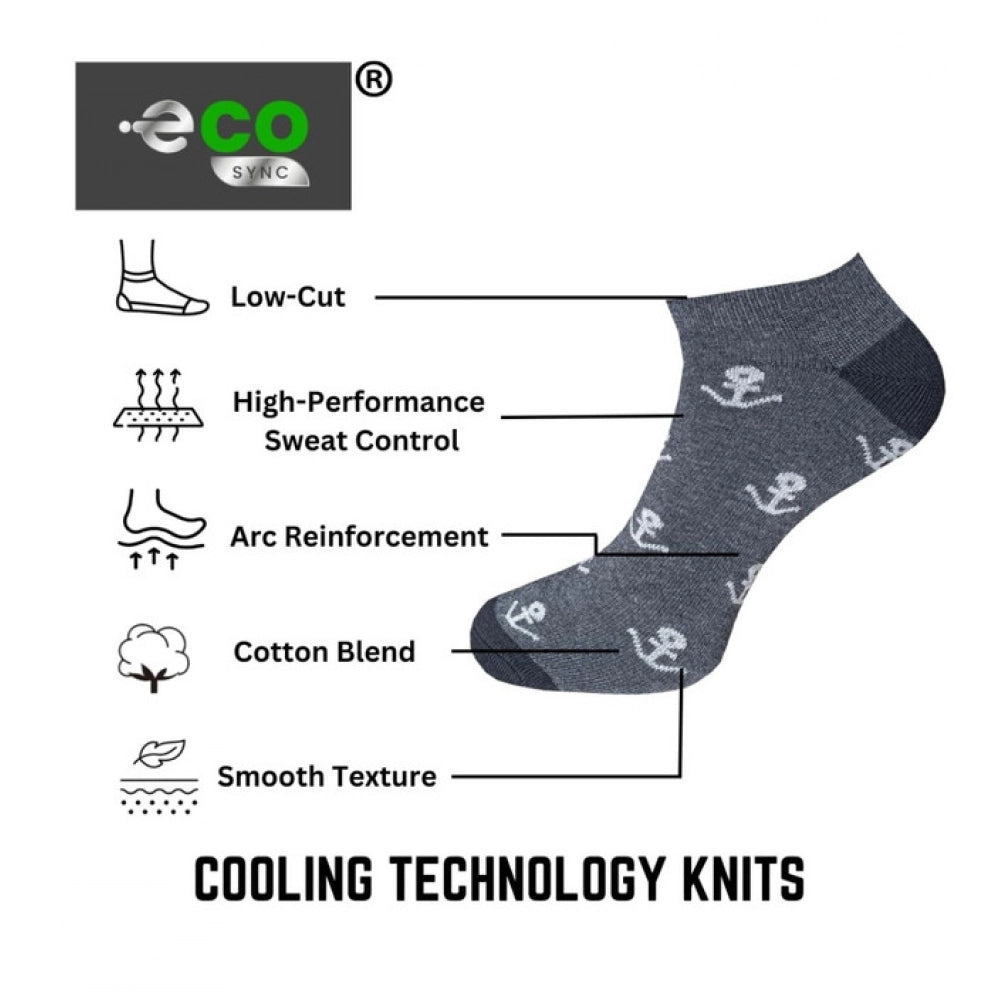 3_Pair Set Unisex Casual Cotton Printed Low Cut Socks (Multico