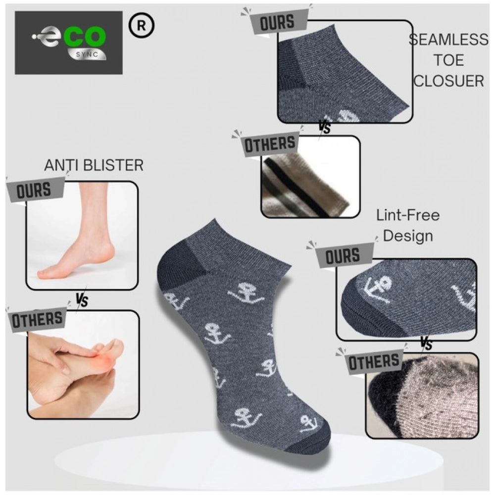 3_Pair Set Unisex Casual Cotton Printed Low Cut Socks (Multico