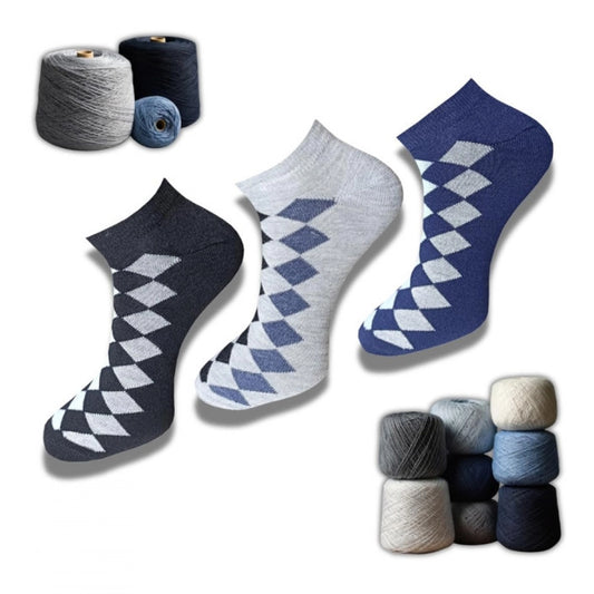 3_Pair Set Unisex Casual Cotton Printed Low Cut Socks (Multico