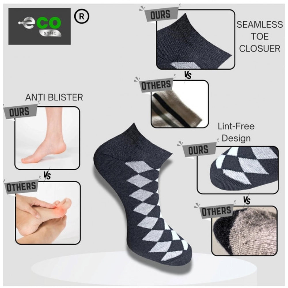 3_Pair Set Unisex Casual Cotton Printed Low Cut Socks (Multico