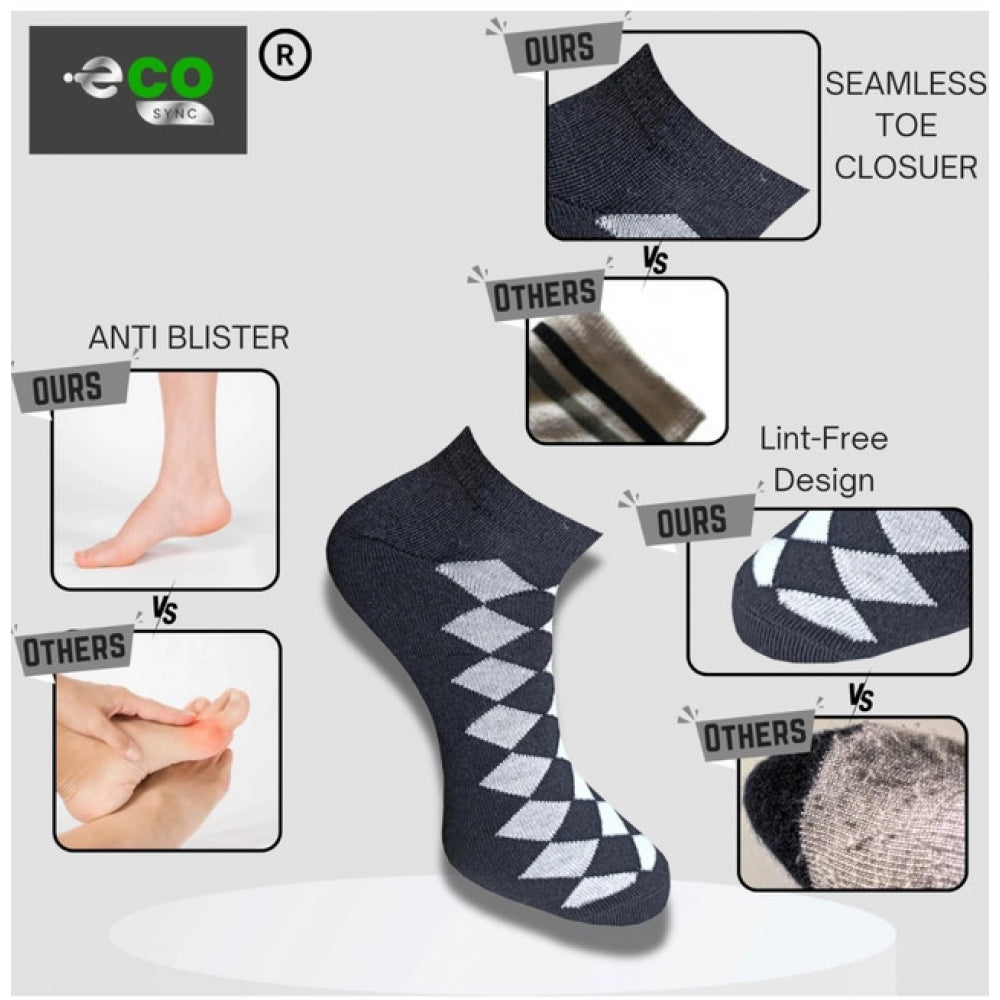 3_Pair Set Unisex Casual Cotton Printed Low Cut Socks (Multico
