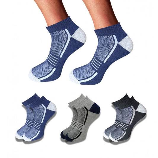 3_Pair Set Unisex Casual Cotton Printed Low Cut Socks (Multico