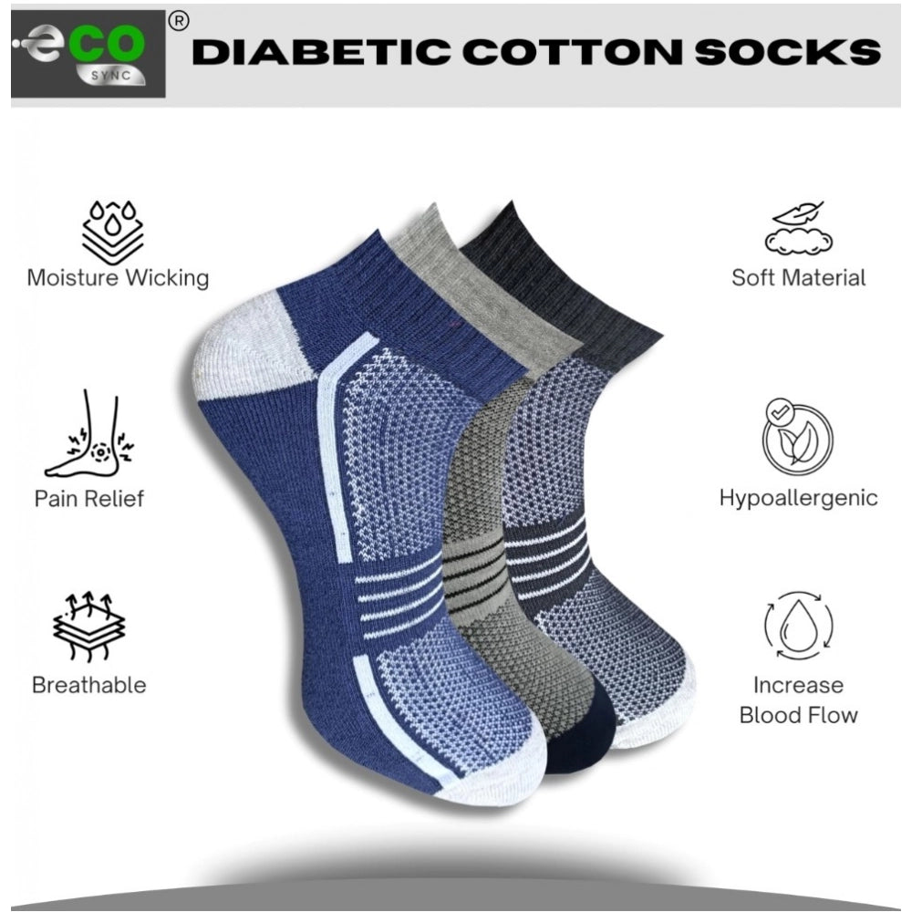 3_Pair Set Unisex Casual Cotton Printed Low Cut Socks (Multico
