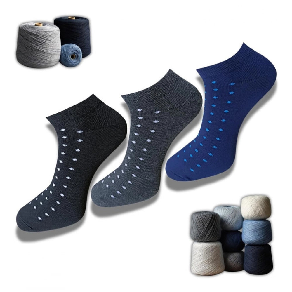 3_Pair Set Unisex Casual Cotton Printed Low Cut Socks (Multico