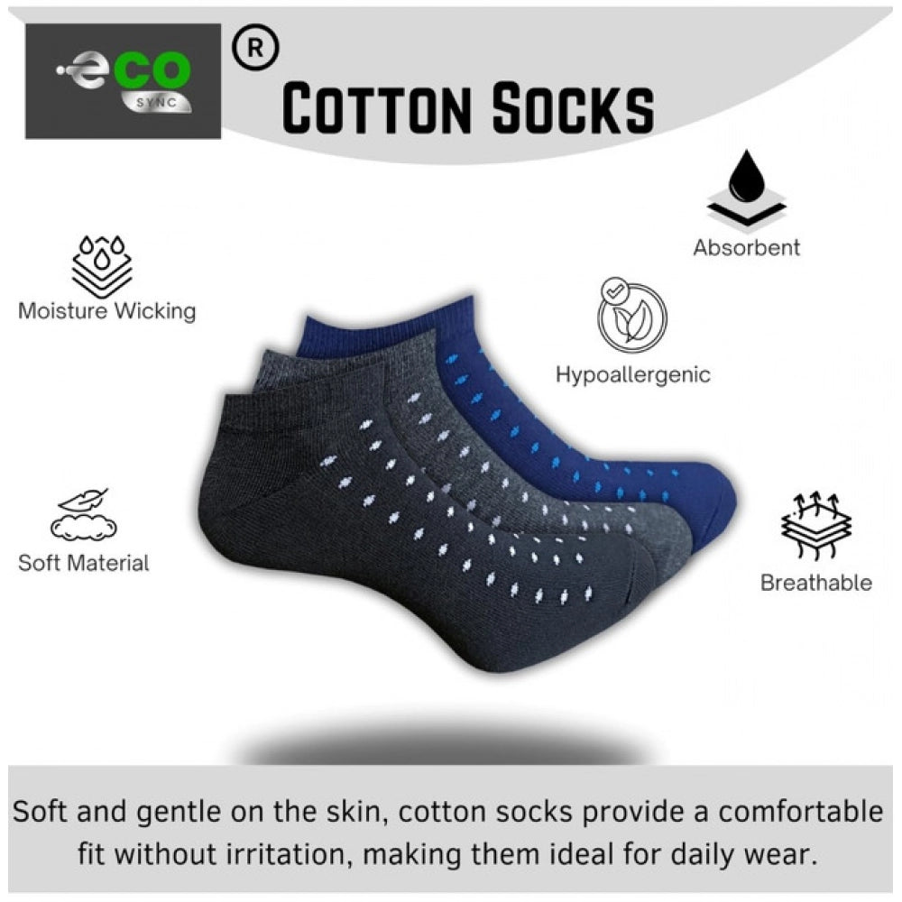 3_Pair Set Unisex Casual Cotton Printed Low Cut Socks (Multico