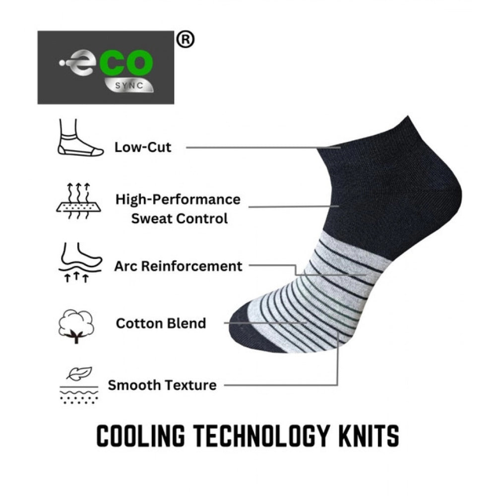 3_Pair Set Unisex Casual Cotton Printed Low Cut Socks (Multico