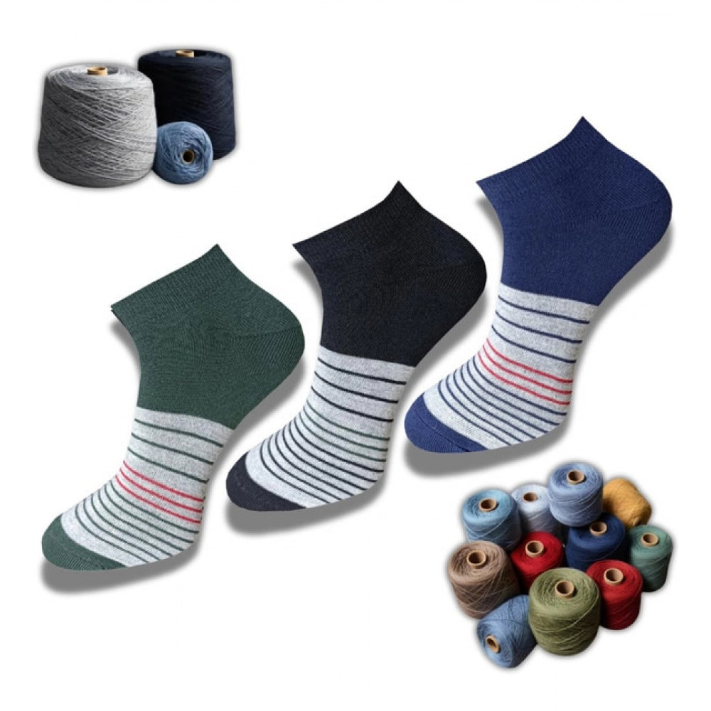 3_Pair Set Unisex Casual Cotton Printed Low Cut Socks (Multico