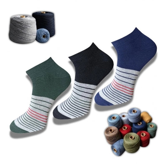 3_Pair Set Unisex Casual Cotton Printed Low Cut Socks (Multico