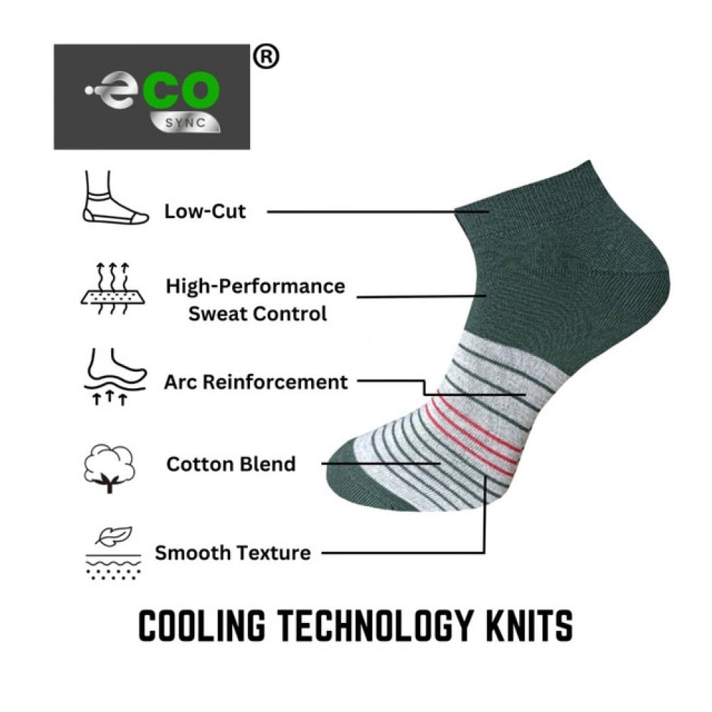 3_Pair Set Unisex Casual Cotton Printed Low Cut Socks (Multico