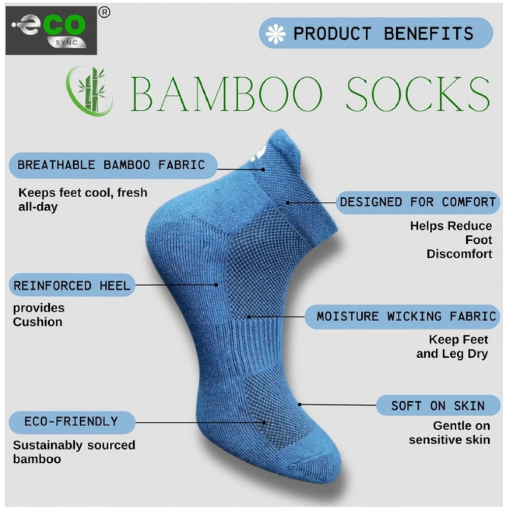 4_Pair Set Unisex Casual Bamboo Cotton Printed Ankle Length So