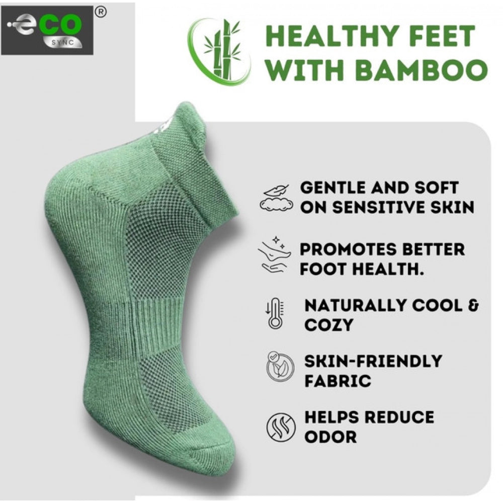 4_Pair Set Unisex Casual Bamboo Cotton Printed Ankle Length So