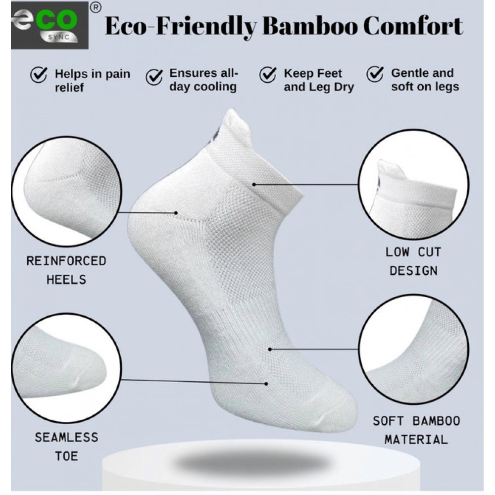 4_Pair Set Unisex Casual Bamboo Cotton Printed Ankle Length So