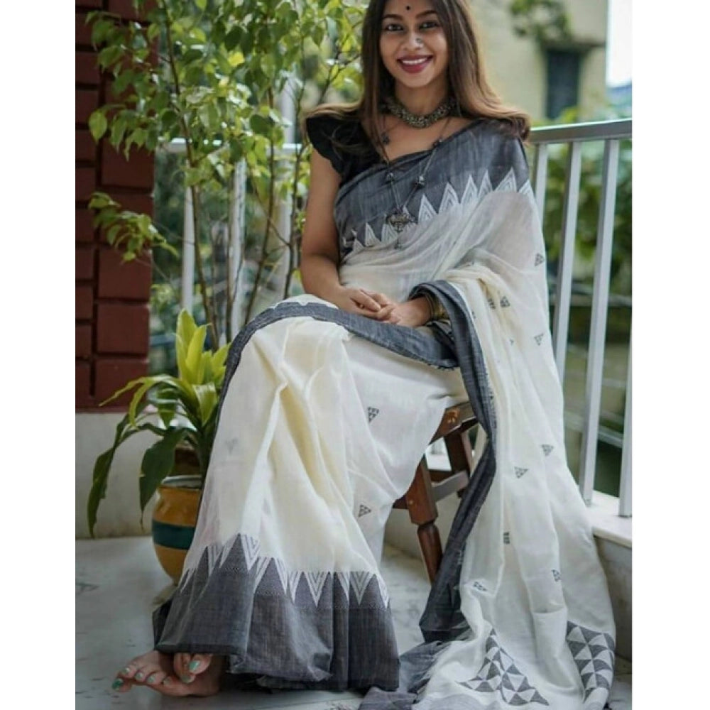 Women'S Soft Lilan Printed Saree With Unstitched Blouse 5.5Mtr