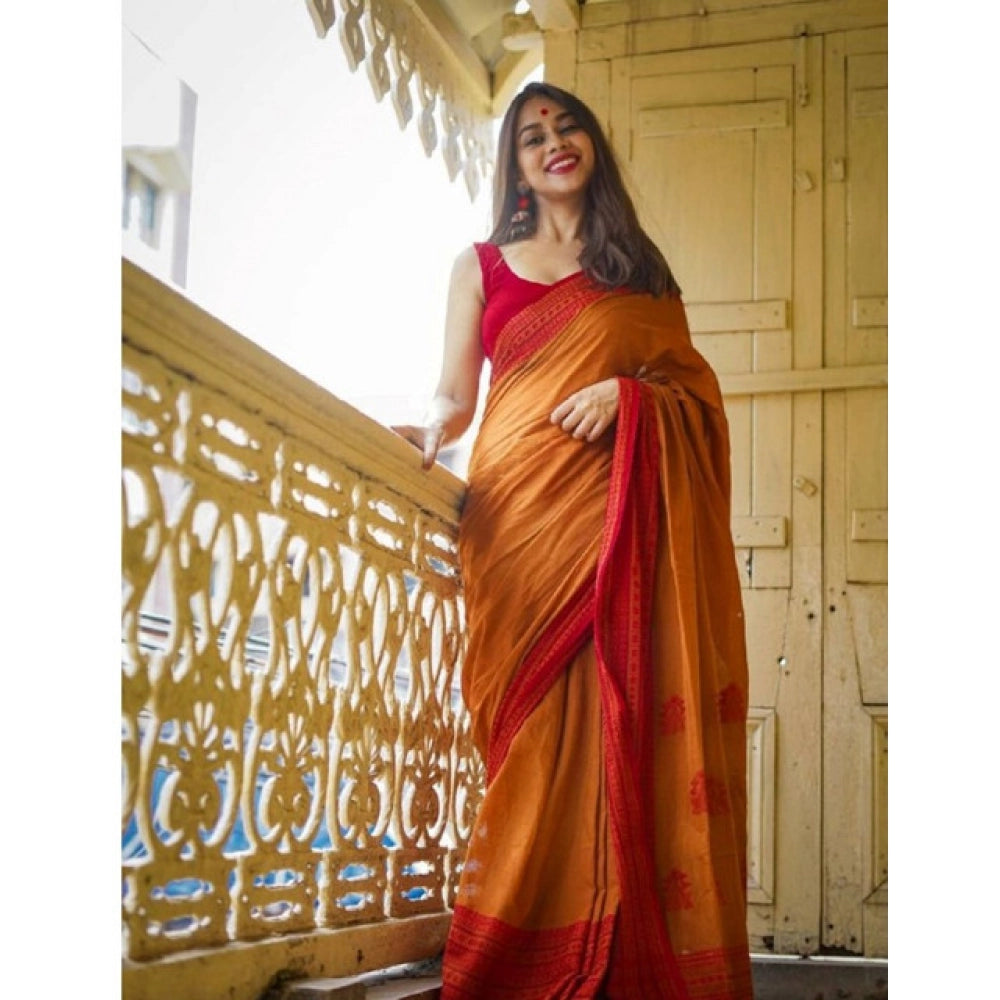 Women'S Soft Lilan Printed Saree With Unstitched Blouse 5.5Mtr