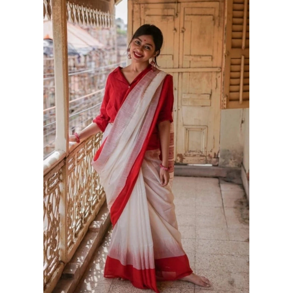 Women'S Soft Lilan Printed Saree With Unstitched Blouse 5.5Mtr