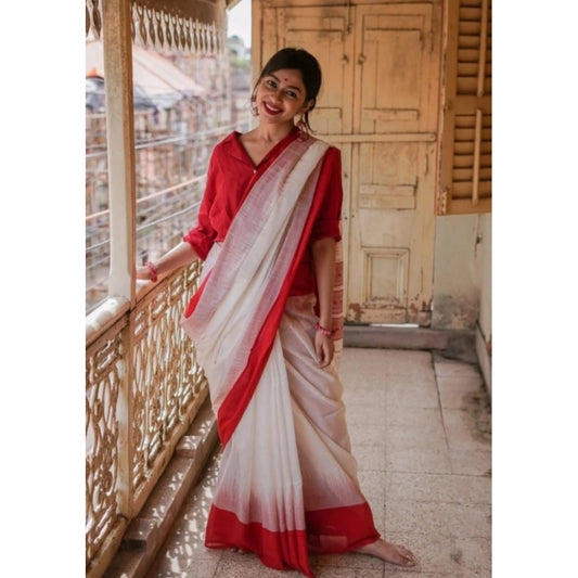 Women'S Soft Lilan Printed Saree With Unstitched Blouse 5.5Mtr