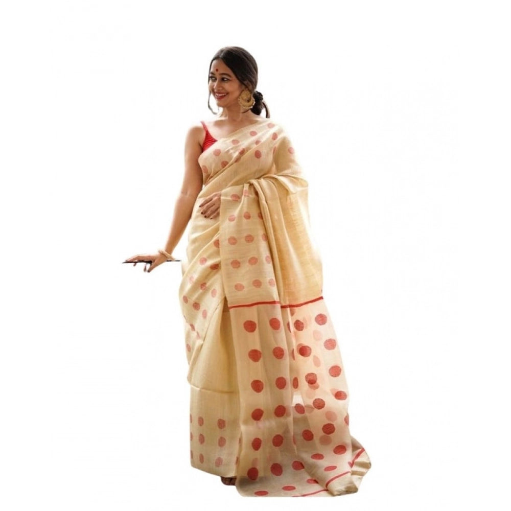 Women'S Soft Lilan Printed Saree With Unstitched Blouse 5.5Mtr