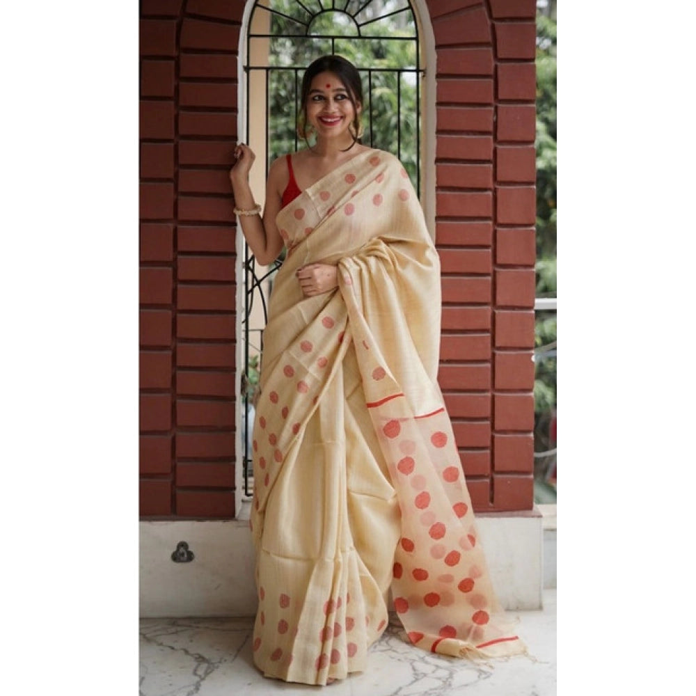 Women'S Soft Lilan Printed Saree With Unstitched Blouse 5.5Mtr
