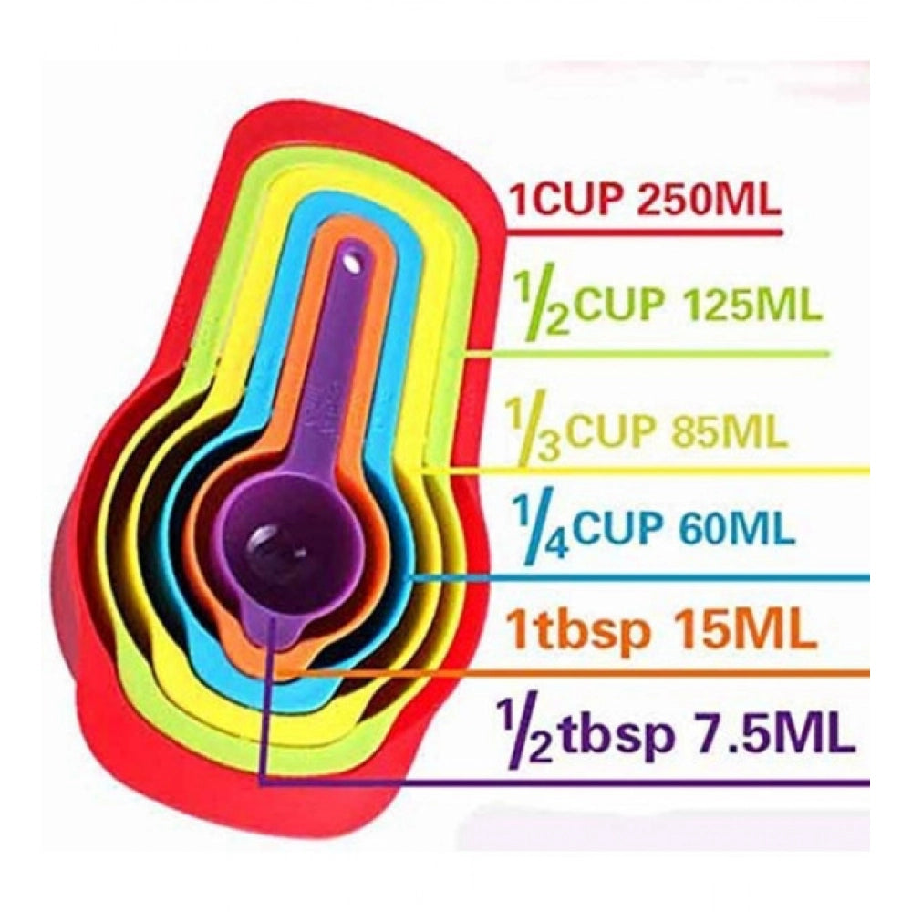 Pack Of 4_Colorful Measuring Cup Spoon Set Stackable Kitchen M