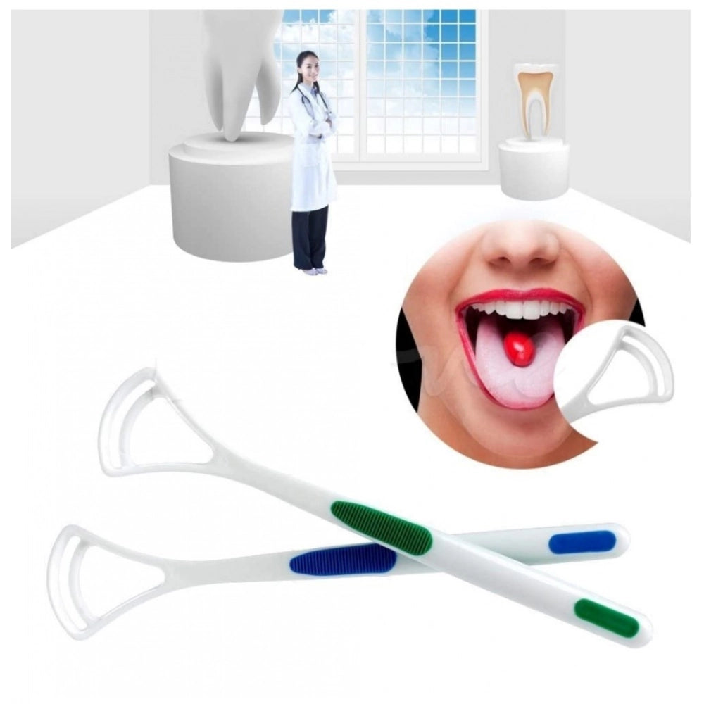 Pack Of 3_Double Edged Plastic Tongue Cleaner (Color: Assorted