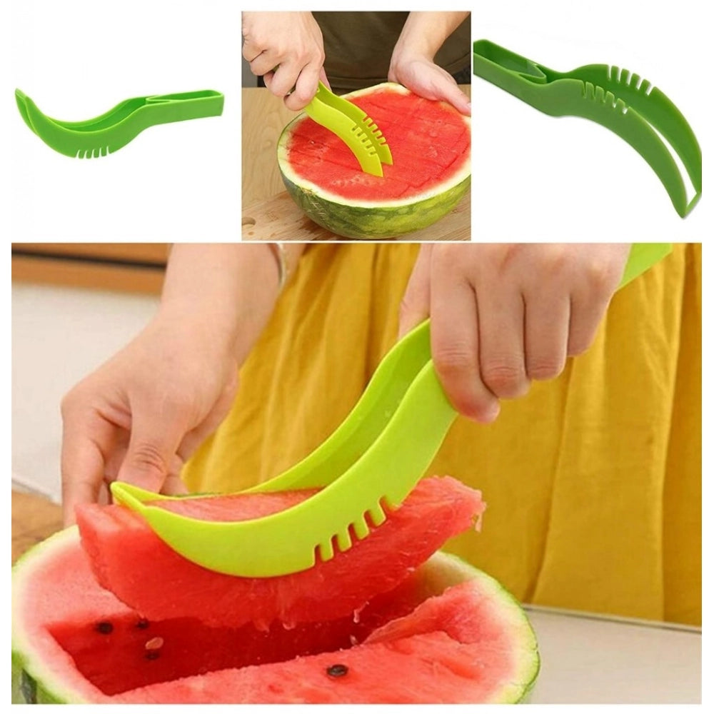 Pack Of 3_Plastic Handle Watermelon Cutter Knife (Color: Assor