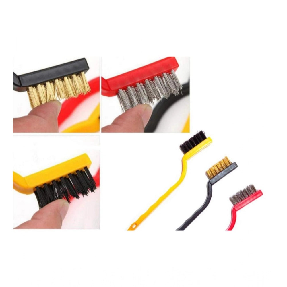Pack Of 3_Small Wire Brush Set For Cleaning And Rust Removal (