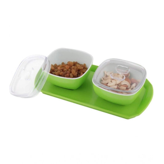 Multipurpose Serving Tray With Dry Fruit Air Tight Bowls With