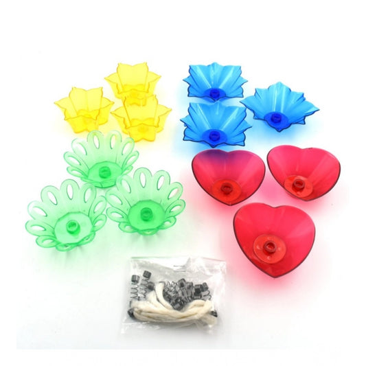 Pack Of 2_Floral Diya Set – Multi-Color Tea Light Holders Set