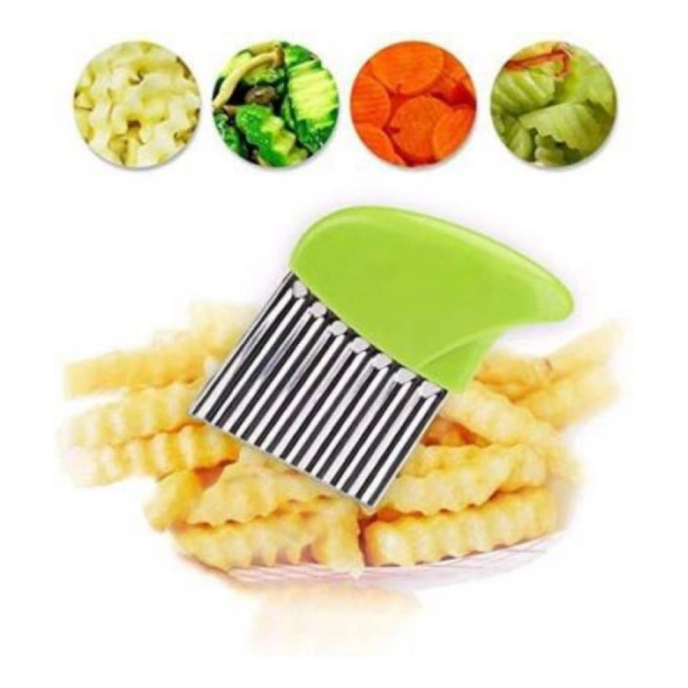 Pack Of_5 Wave Shape Stainless Steel Potato Cutter And Slicer