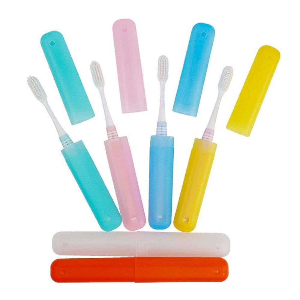 Pack Of 4_Plastic Toothbrush Holder Travel 4-Pieces Set Tube C
