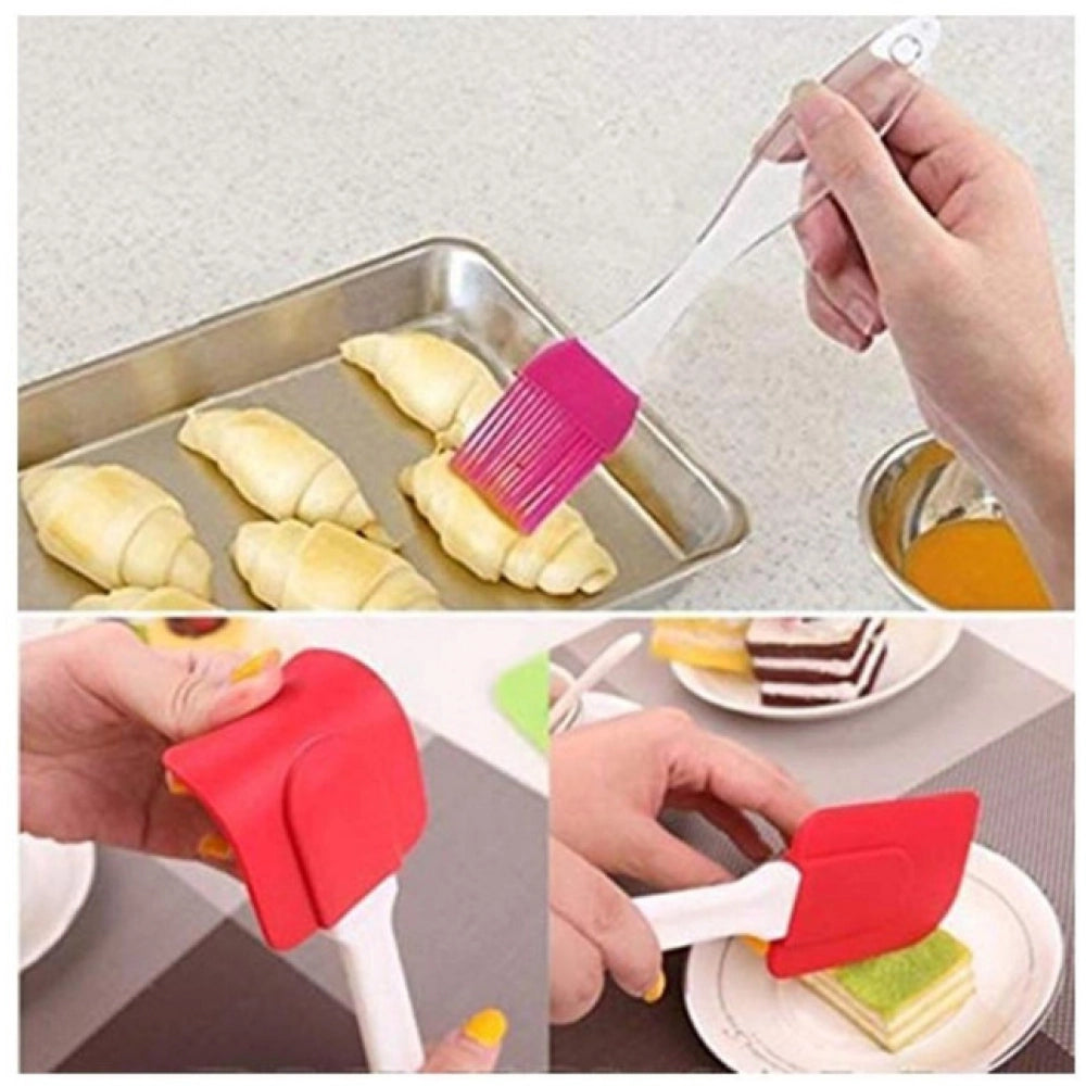 Pack Of 5_Silicone Spatula With Brush – Heat Resistant Cooking