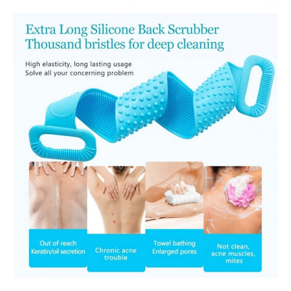 Pack Of 2_Silicone Bath Scrubber Belt – Dual-Sided Exfoliating