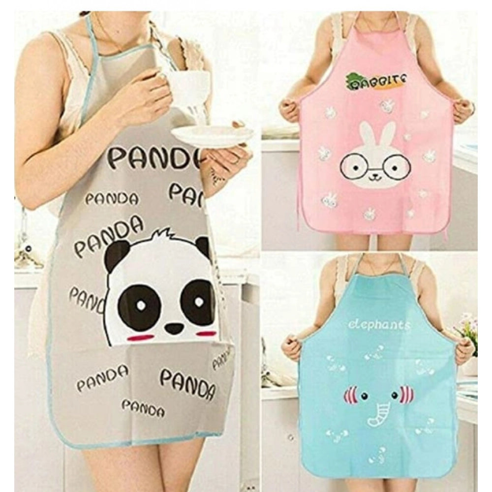 Pack of 2_Printed Waterproof Kitchen Apron with Pockets for kids–
