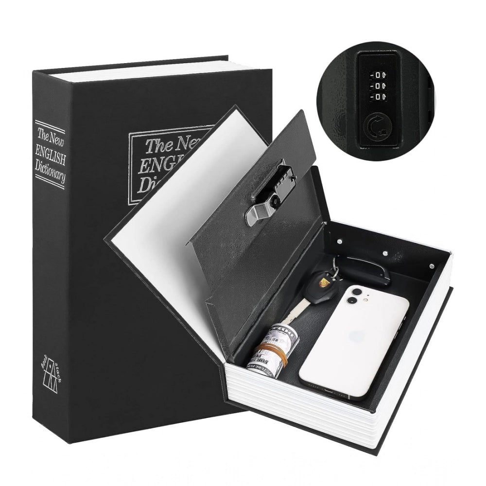 Secret Book Safe With Number Locker (Black)