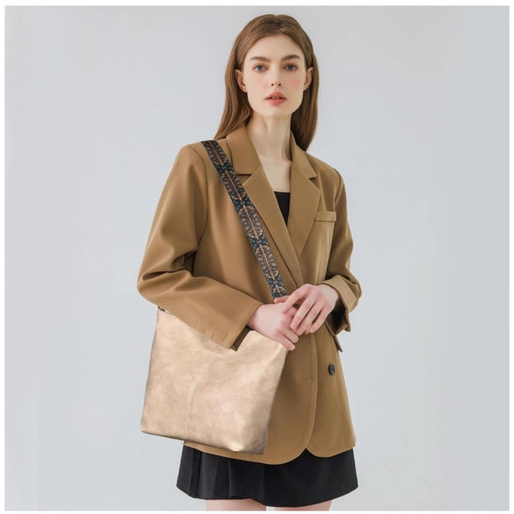Women'S Pu Leather Zipper Handbag (Beige)