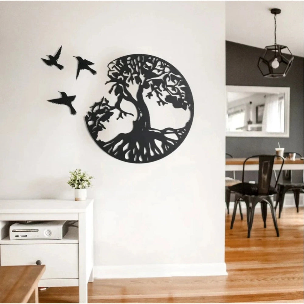 Eternal Growth Tree Of Life Wooden Wall Decor – Black