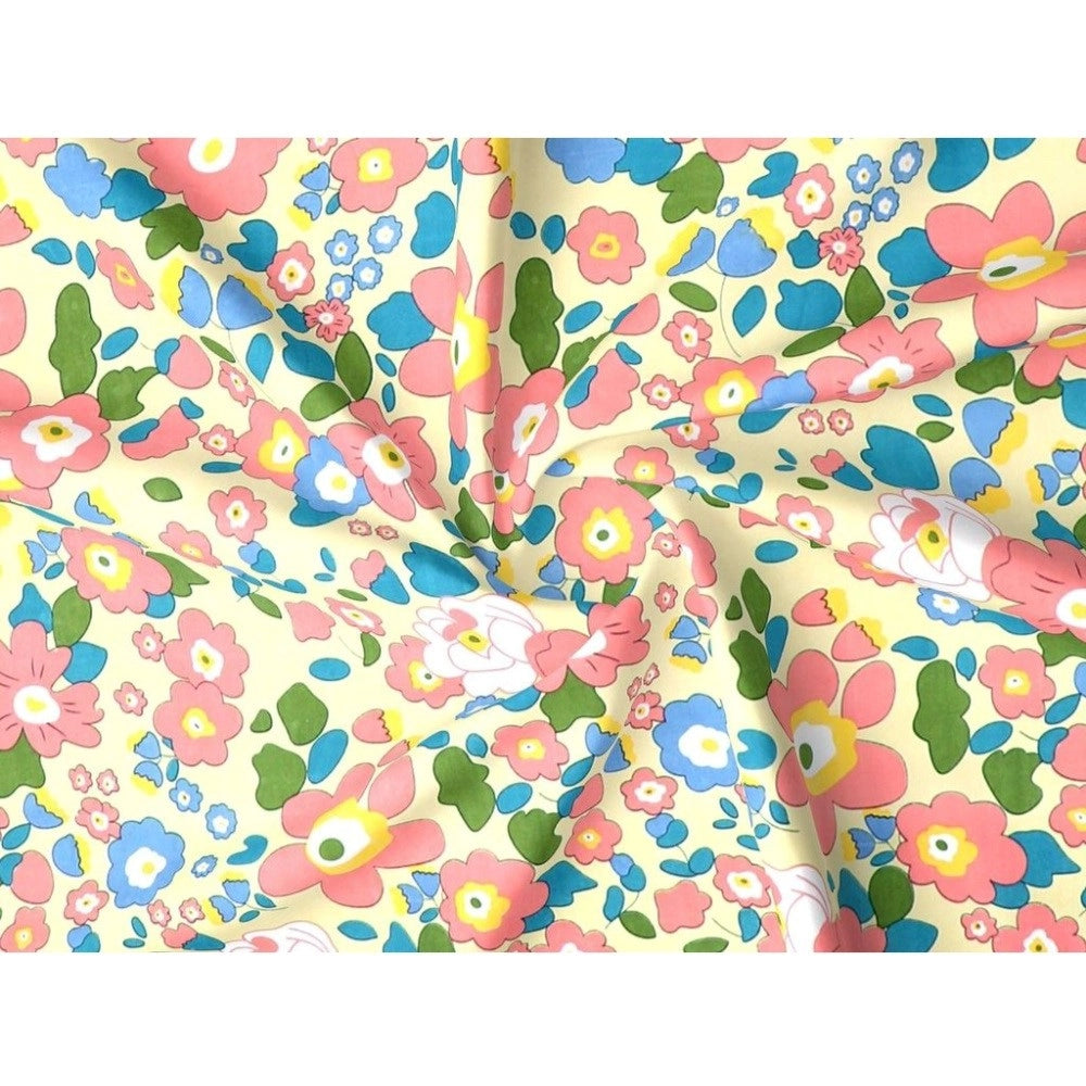 Cotton Blend Floral Printed Single Bedsheet With 1 Pillow Cove